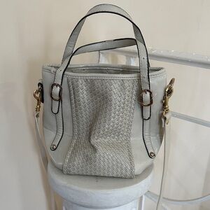 Elegant Cream Woven Handbag